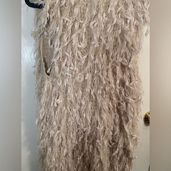 Altar’d State cream Tia shag boho vest sleeveless cardigan Size Small - Picture 4 of 5